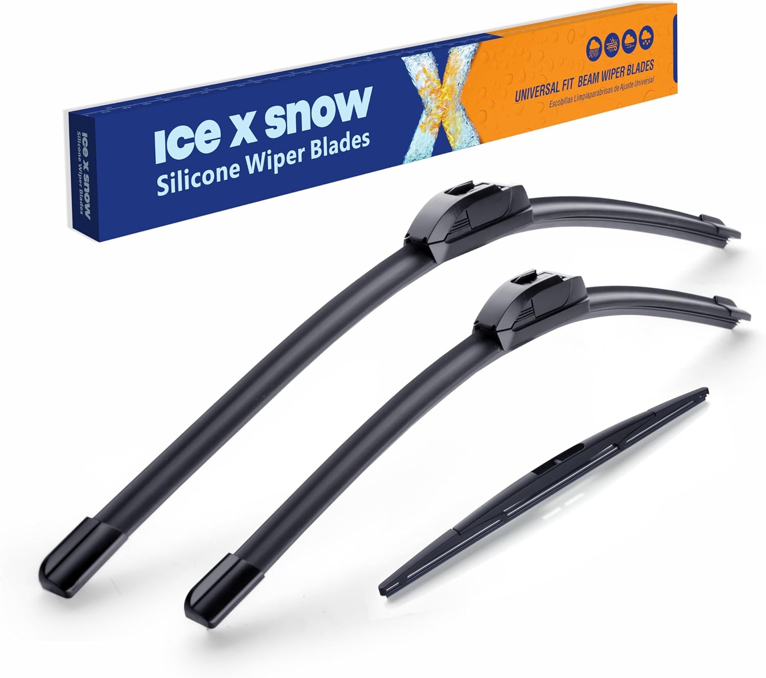 ICEXSNOW® Silicone Windshield Wiper Blades Replacement for 2019 2020 2021 2022 2023 2024 Honda Passport (Pack of 3) Automotive Replacement Windshield Wiper Blades,26"+24"+16"(B)