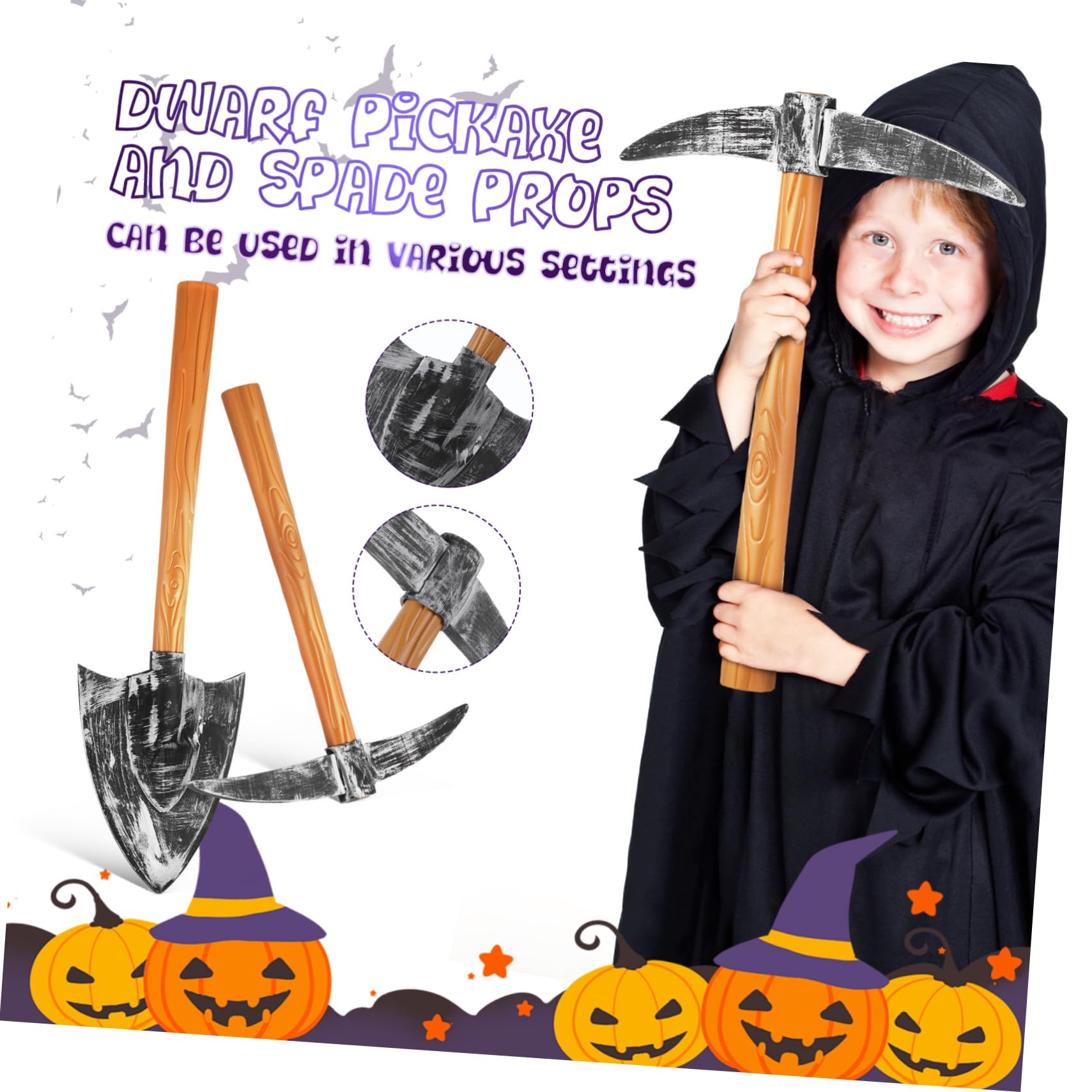 Cabilock 2 Set Piccone e in Schiuma per Cosplay Accessori per Costumi da e Feste Prop Leggero e Resistente per Spettacoli Teatrali e