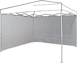 Set of 2 White Waterproof Side Walls for Gazebo 3 x 3, 290 x 180 cm with Velcro Straps, Side Curtain Bulkhead Water-Repellent for Gazebo
