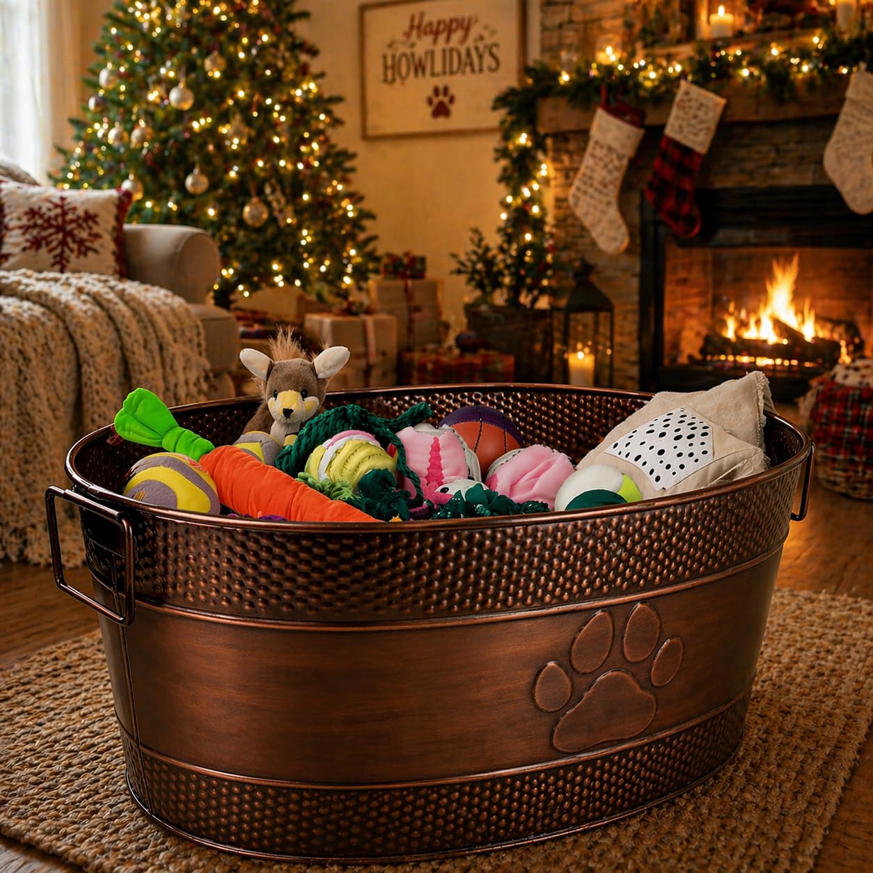 Amazon.com: BREKX Copper Metal Dog Toy Storage Bin, Indestructible