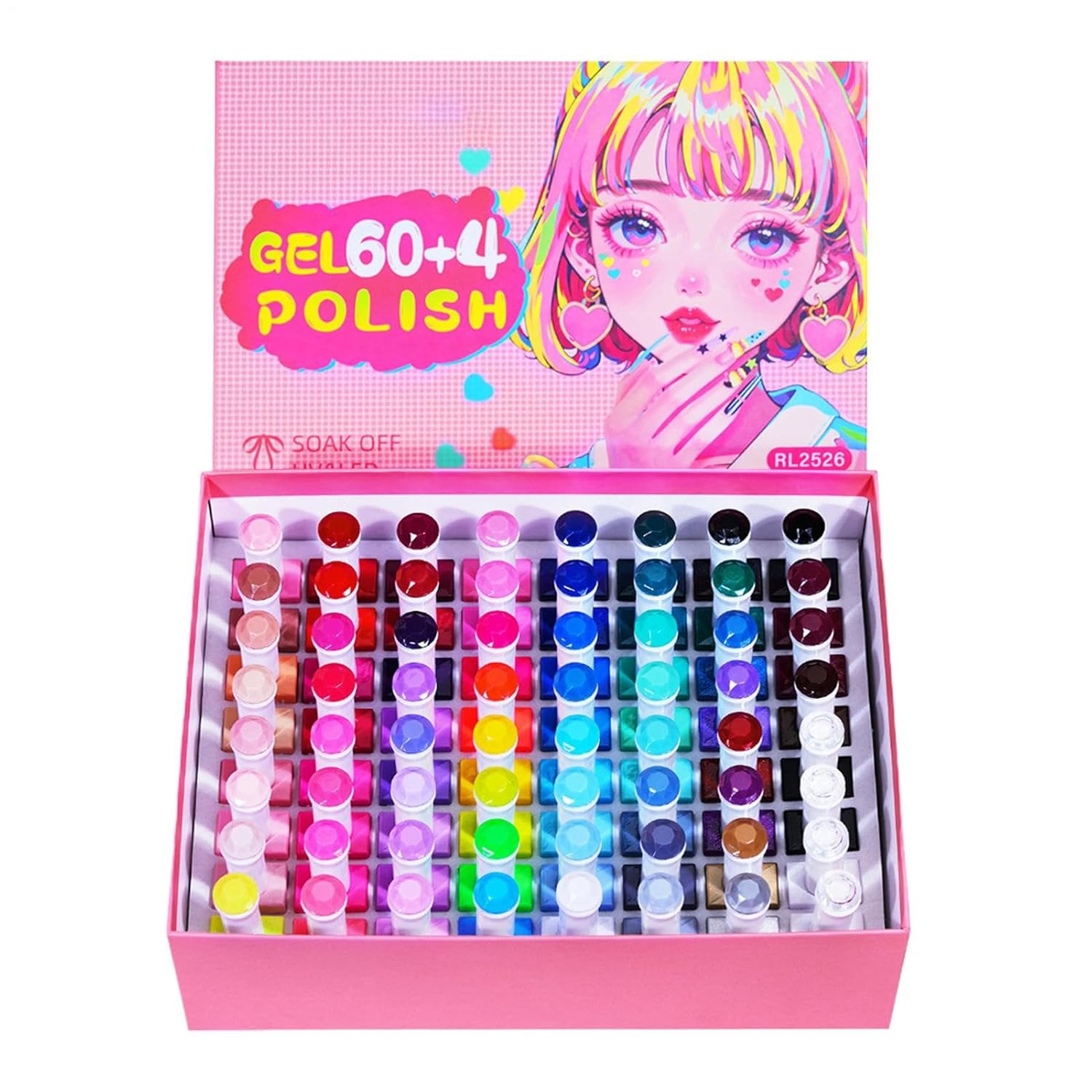 Gel Nail Polish Set Quick Dry 60-Color Long Lasting Beauty Supplies Professional Art Kit Vibrant Gloss Finish Collection