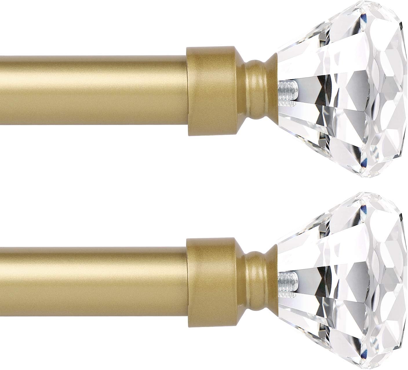 knobelite (1 Pack)1-Inch Diameter Single Window Treatment Curtain Rod, Crystal Finial Home Curtain Rods,22-inch to 42-inch Adjustable, Black Single Drapery Rod: Home Improvement