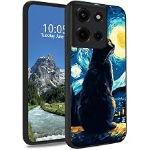 Cat On Starry Night Case for Motorola Moto G Power 5G 2025 6.8", Slim Soft TPU Silicone Protective Cover, Anti-Slip Grip & Shockproof for Moto G Power 5G 2025