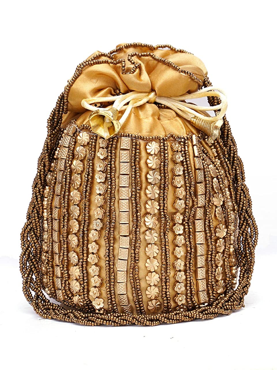 shakuntla vintage Potli Bag/Bridal Purse/Women handbag/Shagun Pouch (golden)-picture-37