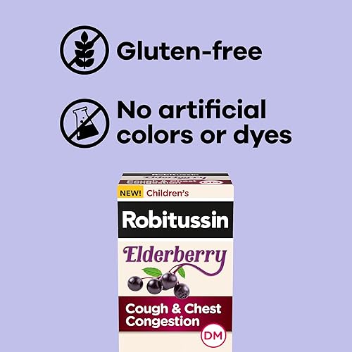 Miniatura 4 de Robitussin Medicamento para la tos y la congestión del pecho DM para niños, alivio de la congestión del pecho y jarabe para la tos, 4 onzas líquidas