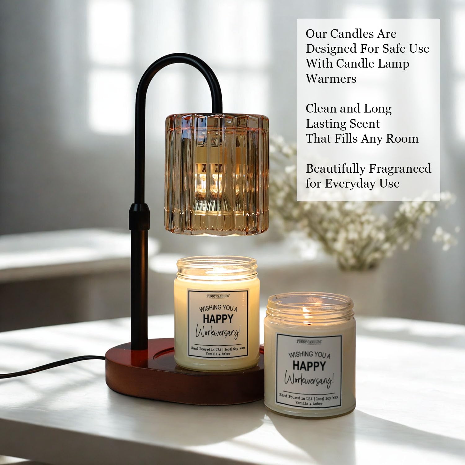 Happy Workiversary Candle – Funny Employee Appreciation Gift – Vanilla Scented, 100% Soy Wax – Office Gift for Coworkers, Boss, Team, Work Anniversary – Made in USA - Funny Candles