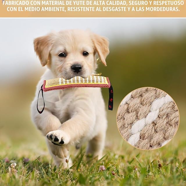Foto 3 de 7 de YBCCBY 2 juguetes para mordeduras de perro, almohada de yute, juguete indestructible para perros