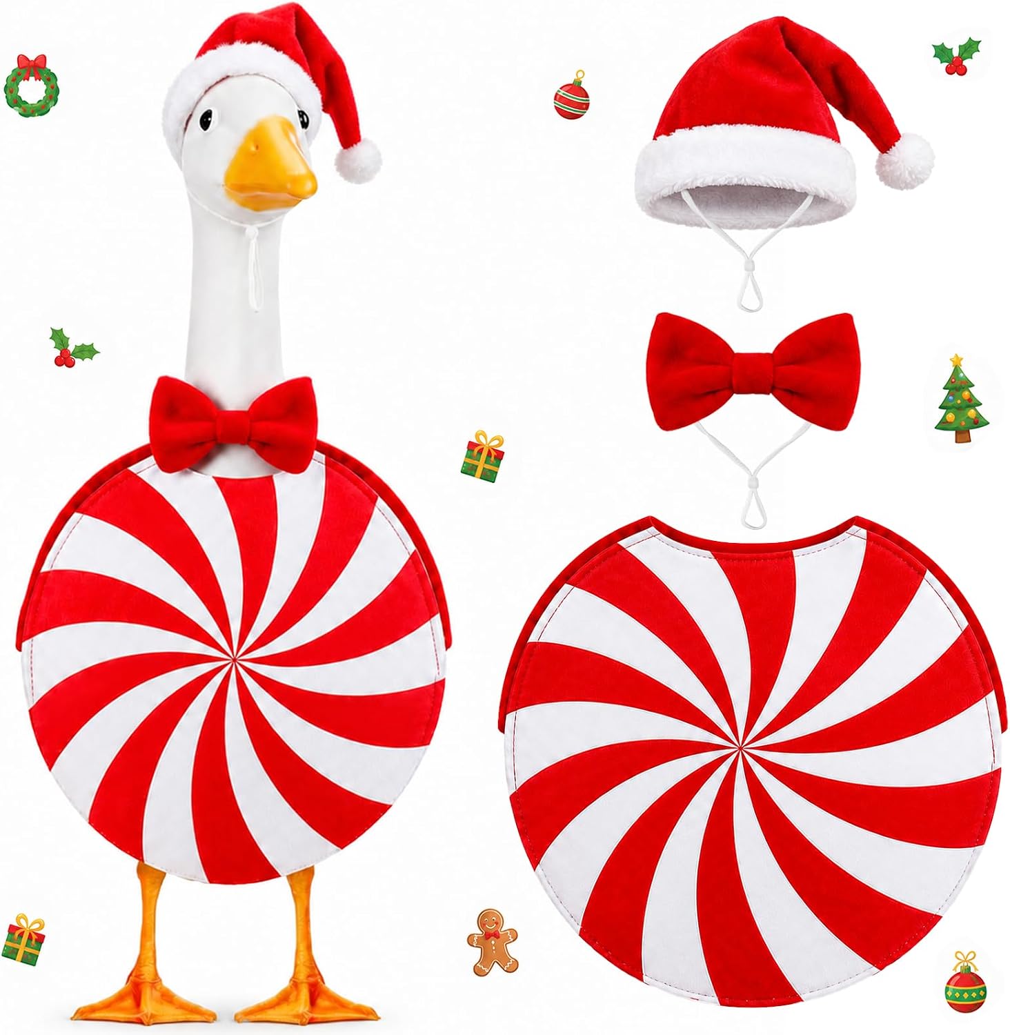 Christmas Candy Porch Goose Outfits for Outdoor Decor | for 23" Porch Goose Xmas Candy Clothes Outdoor Patio Yard