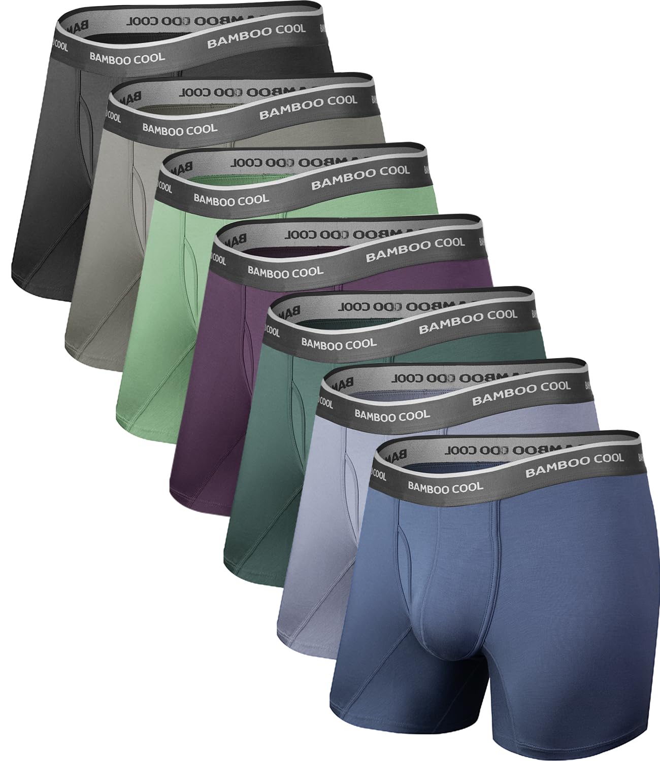 BAMBOO COOL Mens Underwear Boxer Briefs Soft Breathable Underwear 4 or 7 Pack