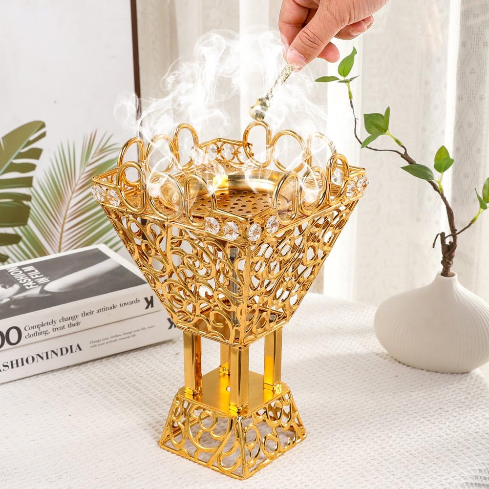 Quemador De Incienso Árabe Bakhoor, Quemador De Resina De Incienso Oud, Quemador De Carbón Vegetal - para Yoga, Aromaterapia De SPA, Decoración De Oficina Y Hogar
