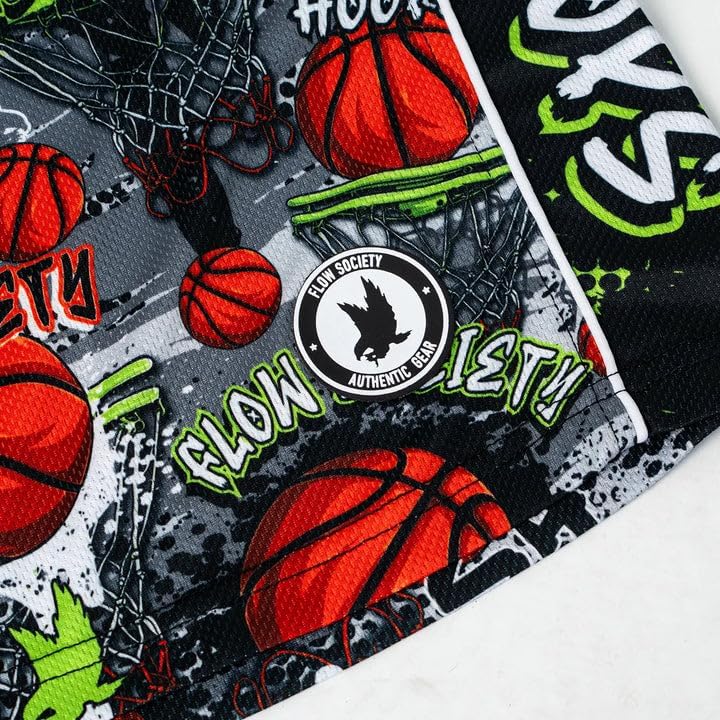 Flow Society Grey FS Hoops Attack Boys Athletic Shorts - Boys Basketball Shorts
