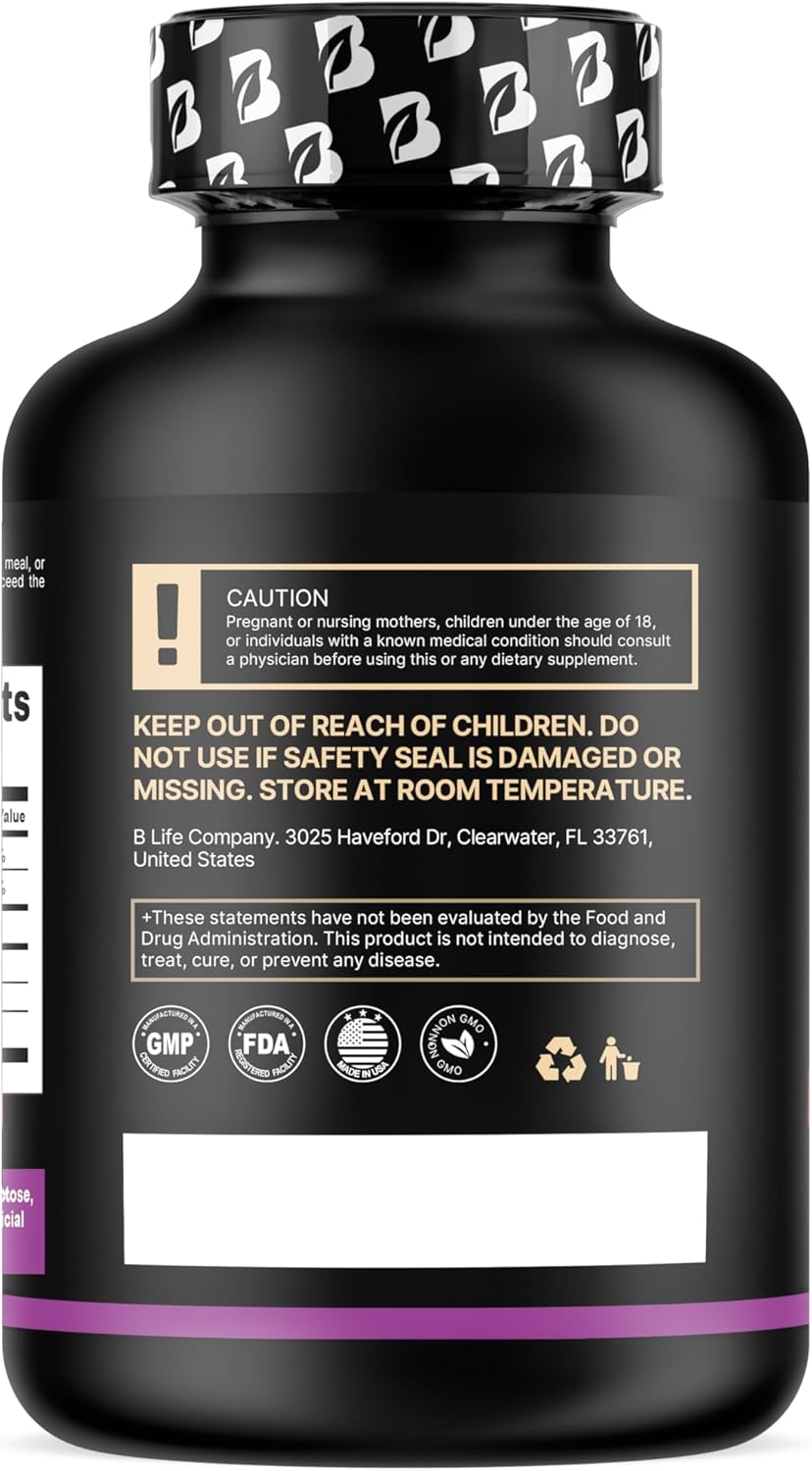 B Life Company BLife Quercetin 500mg Capsules with Vitamin C, Zinc & Ginger – Immune & Antioxidant Support Supplement – Quercetin with Bromelain Supplement – 120 Capsules (60 Servings)