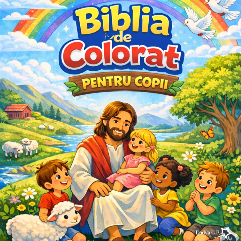 Biblia de Colorat pentru Copii: Versete Biblice de Colorat – Carte Creștină de Activități pentru Copii 3-8 ani