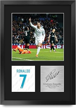 HWC Trading Cristiano Ronaldo Real Madrid Gifts Printed Signed Autograph Picture for Football Fans and Supporters - A3 Portrait Framed