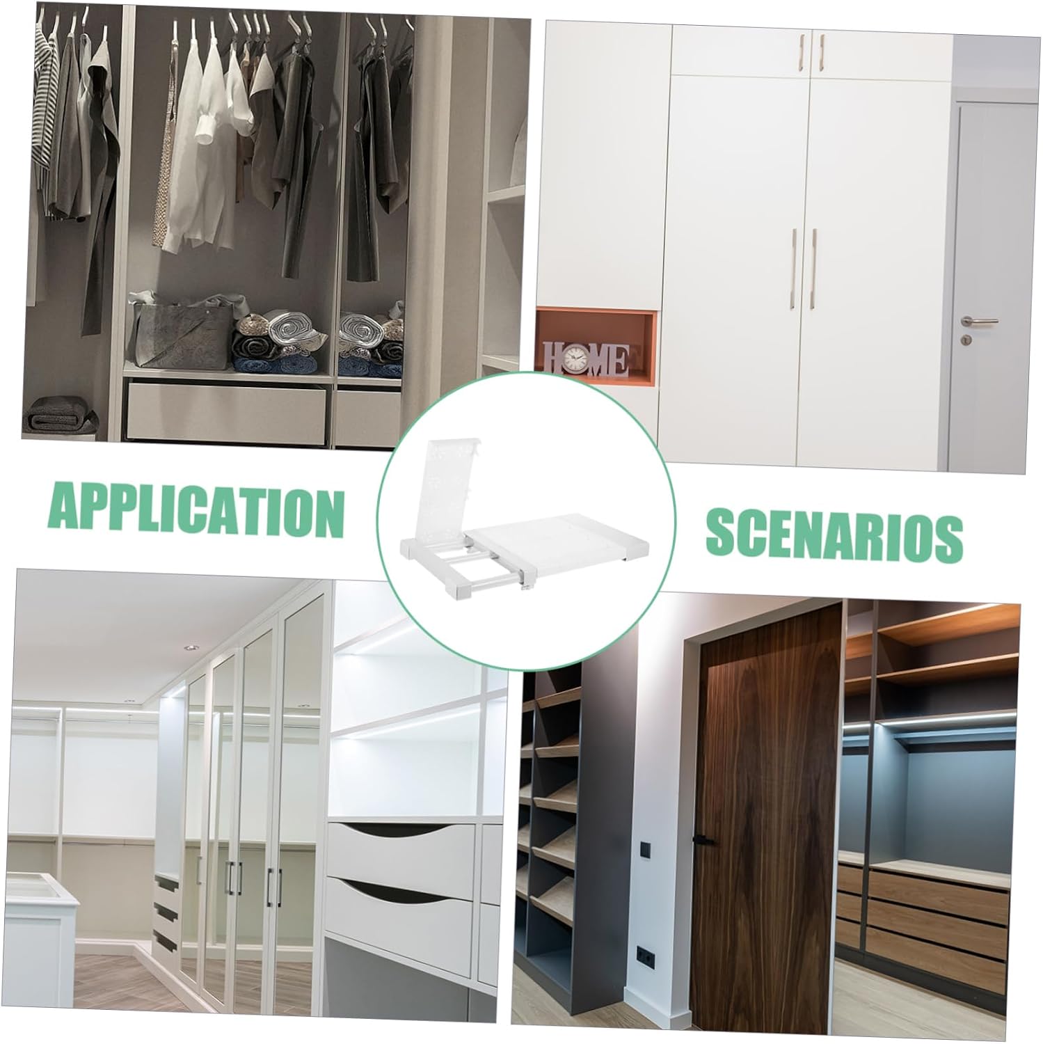 OUNONA Telescopic Storage Rack Closet Tension Shelf Organizer Expandable No Tools Needed for Easy Installation