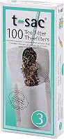 T-Sac Sacos de filtro de chá, infusor de chá descartável, tamanho número 3, capacidade de 3 a 8 xícaras, conjunto de 100
