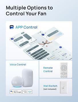 DREO Smart Ceiling Fan with Lights, 52 Inch, 12 Speeds & 3 Fan Modes, Stepless, Dimmable LED Light, Timer, 22dB Quiet DC Motor, Remote/APP/Alexa Control, Black Ceiling Fans Indoor, 2026 Upgraded