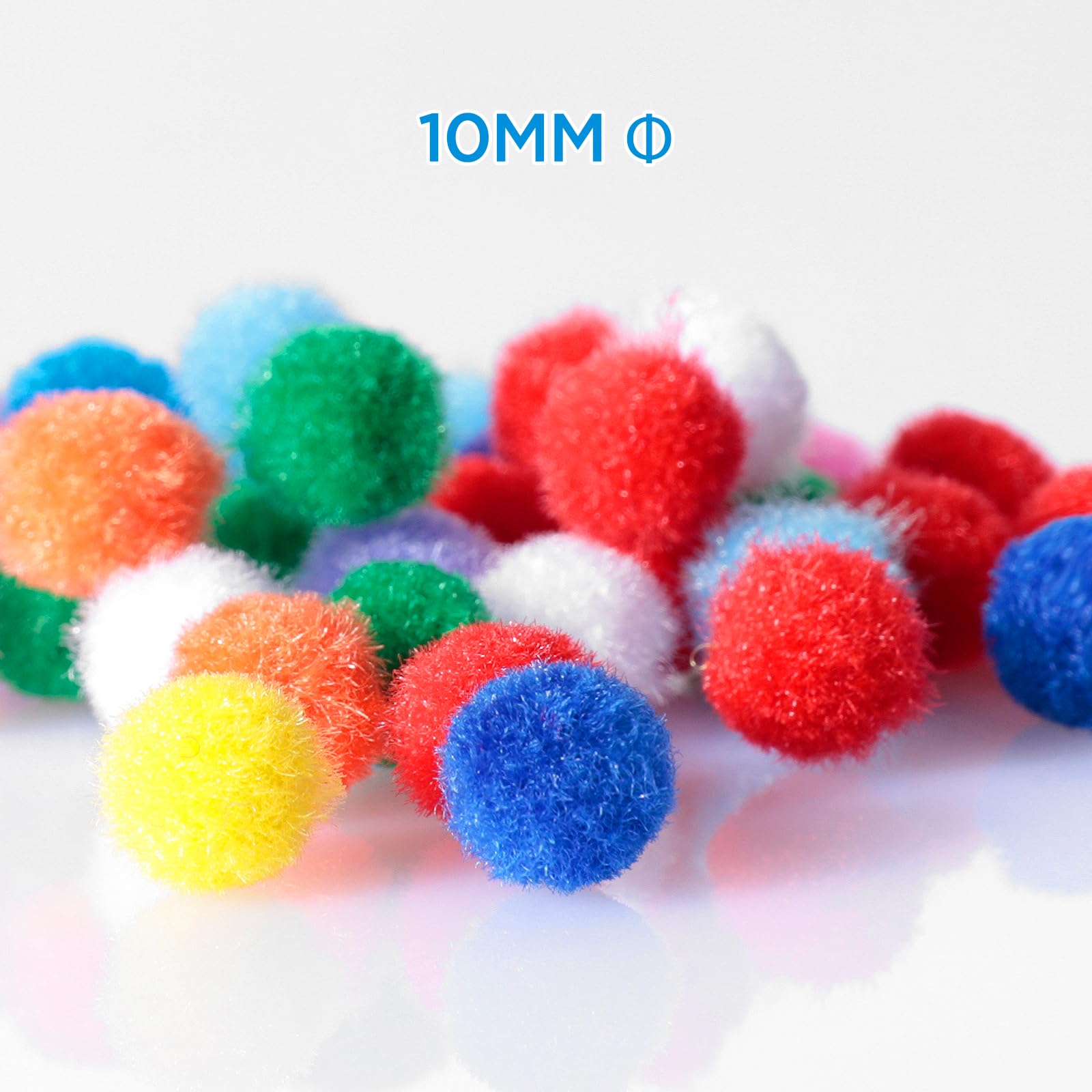 20 mm ca. 50 stuks kleurrijke mini pompons om te knutselen, vilten bolletjes, kleurrijke pomponballen, kleine pompons, pluizige pluche ballen voor decoratie, naaien, doe-het-zelf creatief handwerk