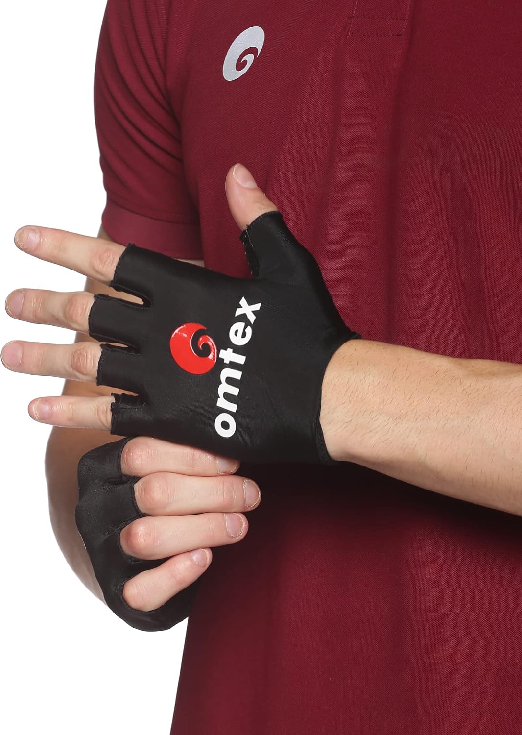 omtex Cricket Finger Cut Catching Fielding Batting Gloves Sweat Absorbent to Enhance Grip and Durability- Black - Medium