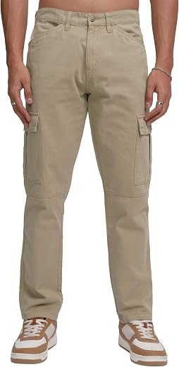 Highlander Men's Straight Fit | Cargo Trousers | Classic &amp; Functional | Multiple Pockets | Everyday Comfort | Trouser for ...