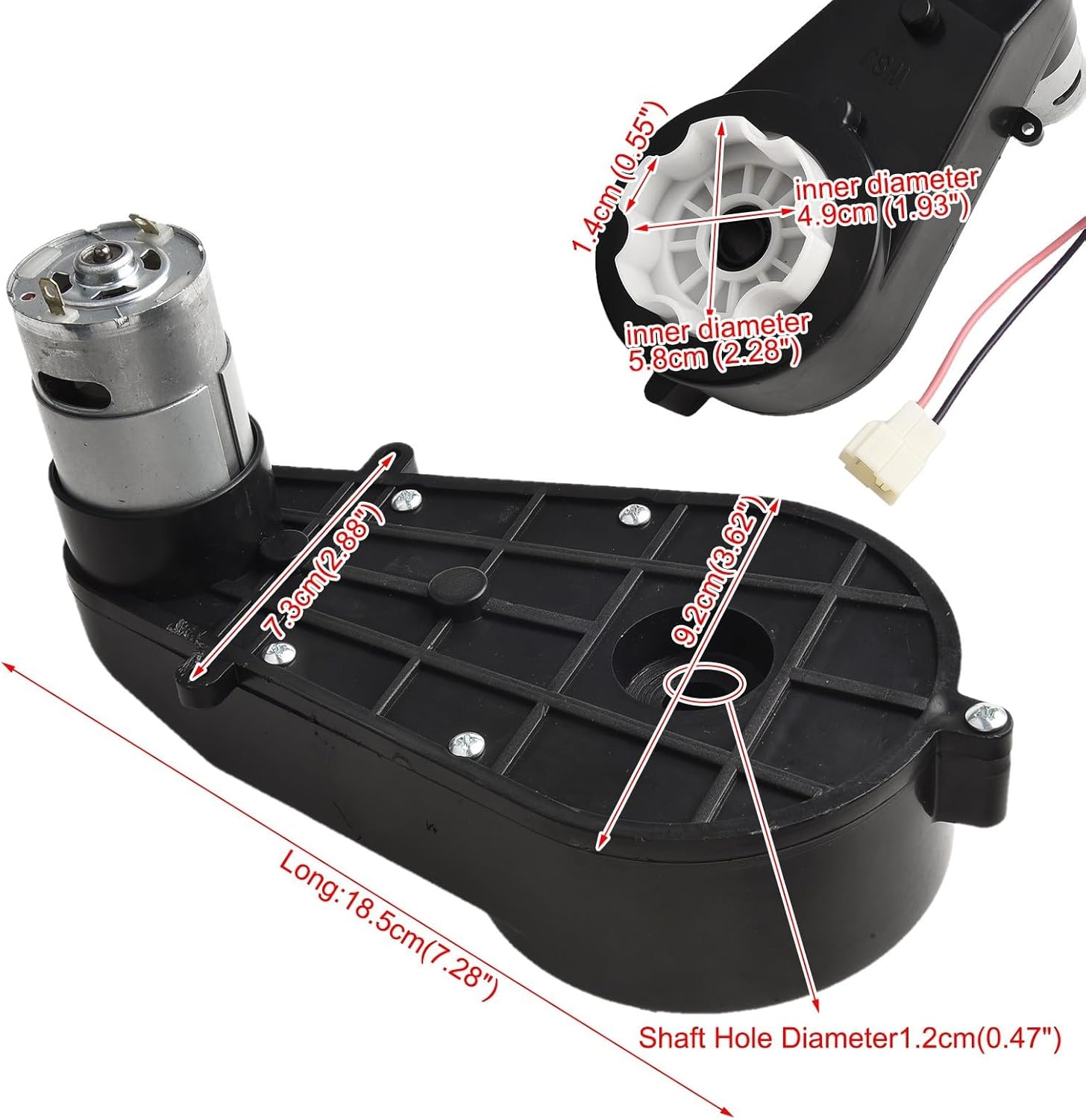 24V DC Gearmotor RS550 20000RPM High Torque Drive Engine with Quick Connect for Ride On Car Electric Vehicle Transmission Parts
