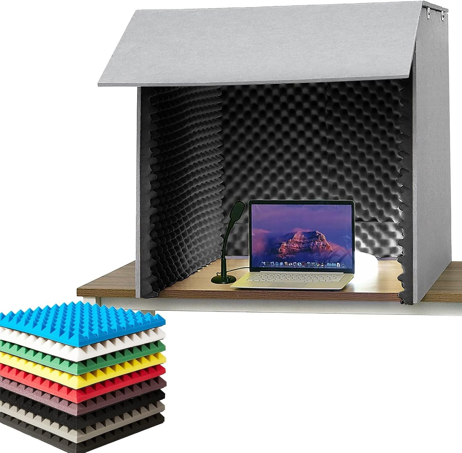 Cabine d'enregistrement portable et couverture de bureau isolante pour home studio