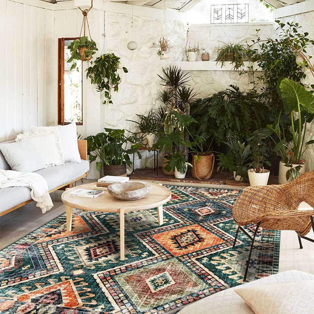 Moquette douce rétro pour cuisine et terrasse couverte verte