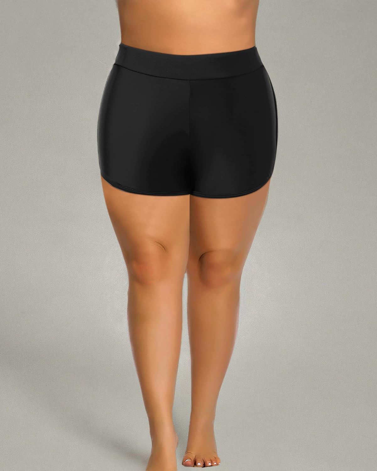 Holipick Plus Size Swim Shorts Women High Waisted Bathing Suit Bottoms Tummy Control Swim Shorts - Image 7