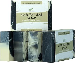 WIC Family Naturals Natural Soap Bars (5 Bars) - 130g/4.5oz Each Natural Hand Soap And Shower Body Bar (Black Licorice)