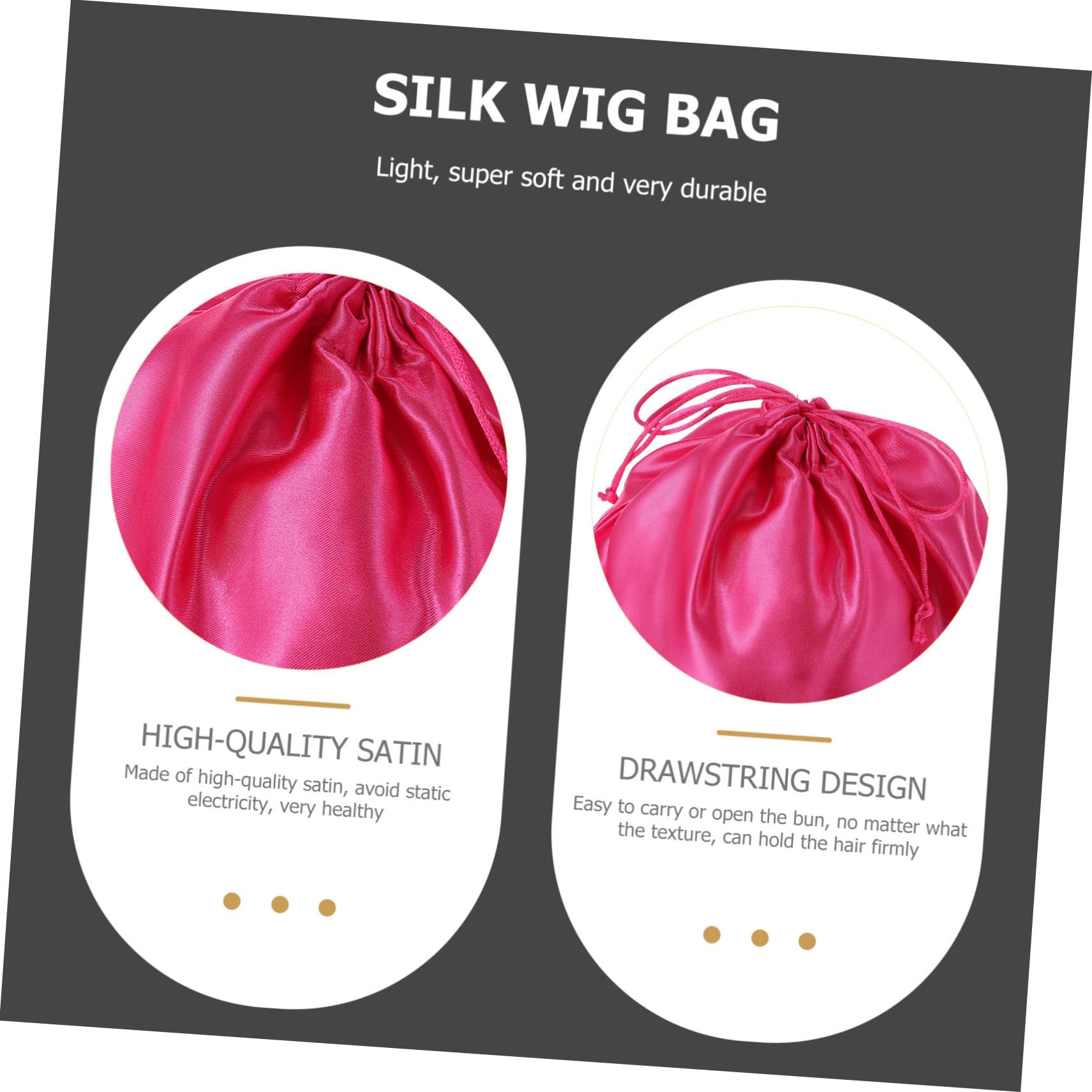 10stücke Kordelzug-wig-taschen Satin Aufbewahrungssäcke Für Perücken Kosmetik Mehr Praktische Reisetaschen Mit Zugband Für Täglichen Bedarf Haushalt Aufbewahrungstaschen