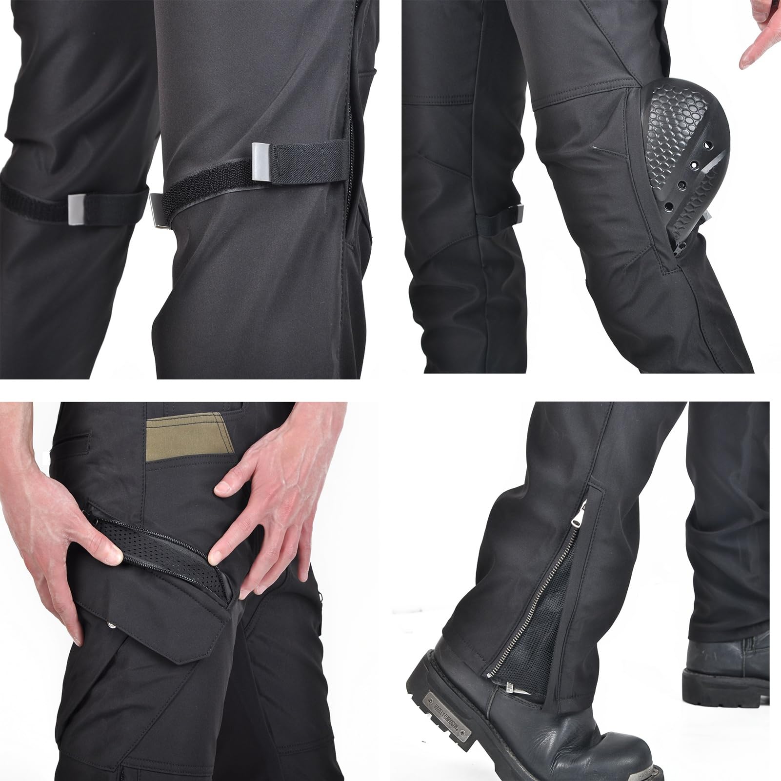 Pantaloni Da Moto Impermeabili Jeans Da Motocross Protezione CE, Vestibilità Elasticizzata, Pantaloni Da Motociclista Protettivi, Adventure