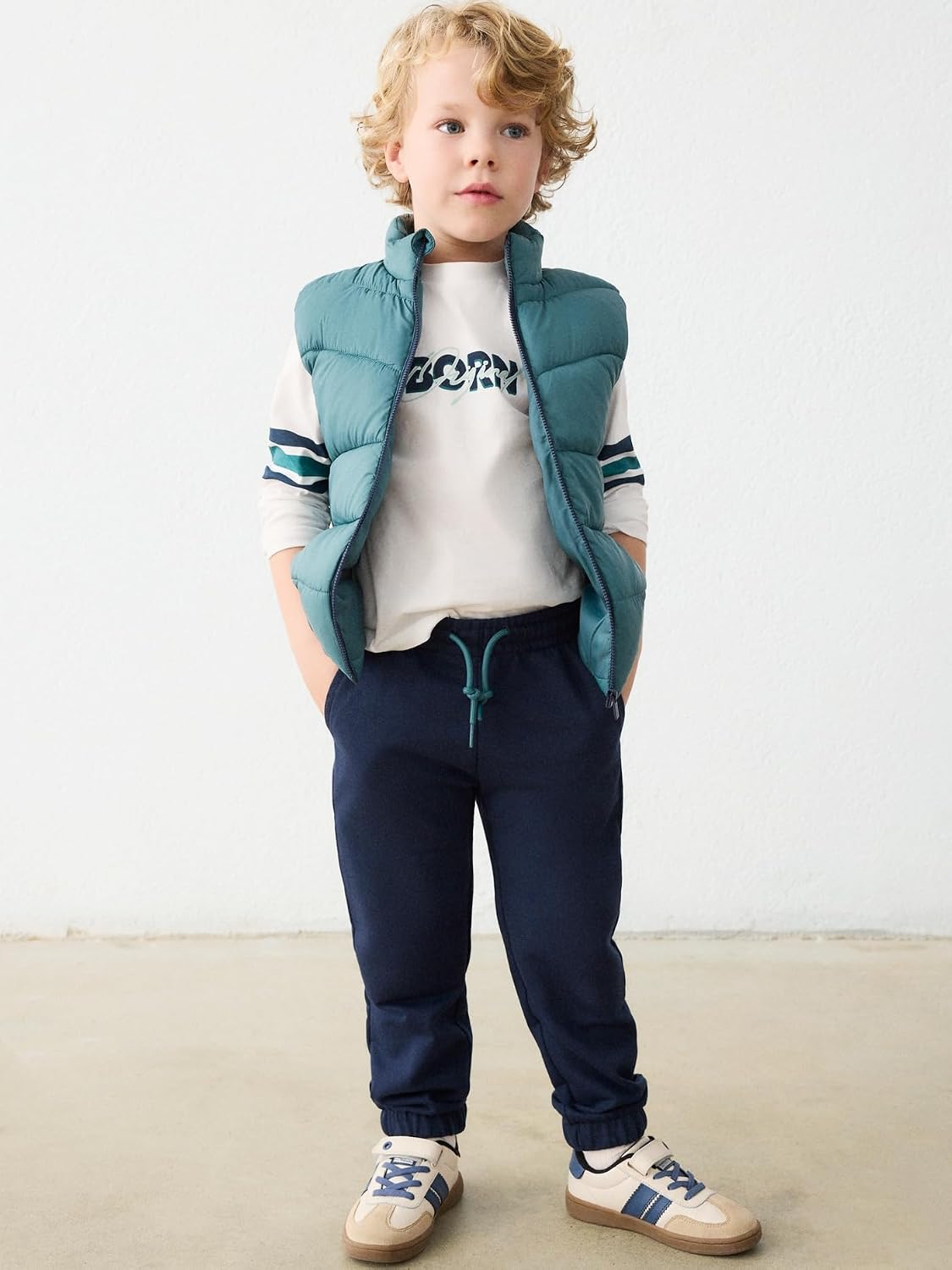 Mayoral Pant t-Shit Vest Set for Boys Dark Lake