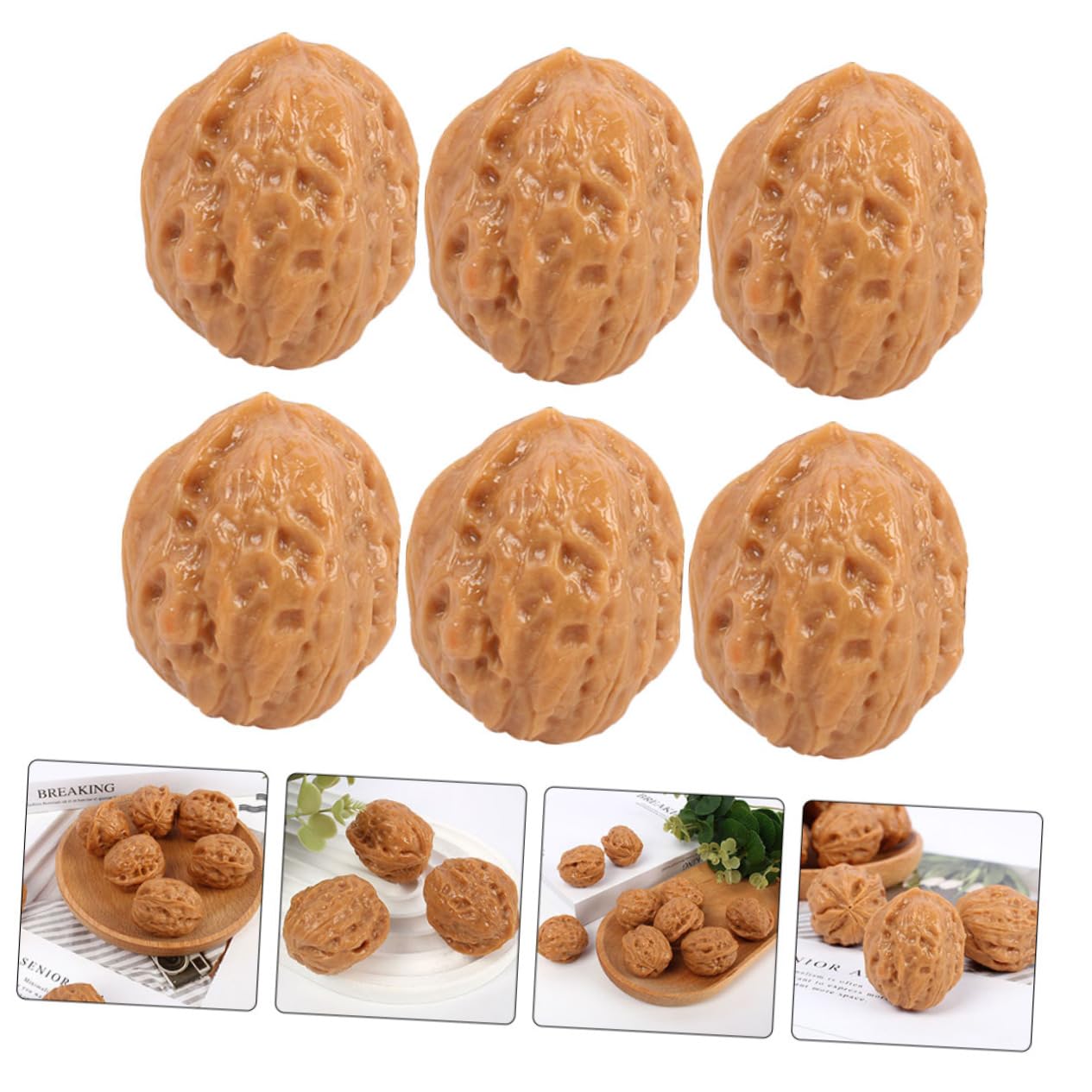 TOYANDONA 20 Stück Künstliche Walnüsse - Realistische Deko-Nüsse, 4cm, Braun