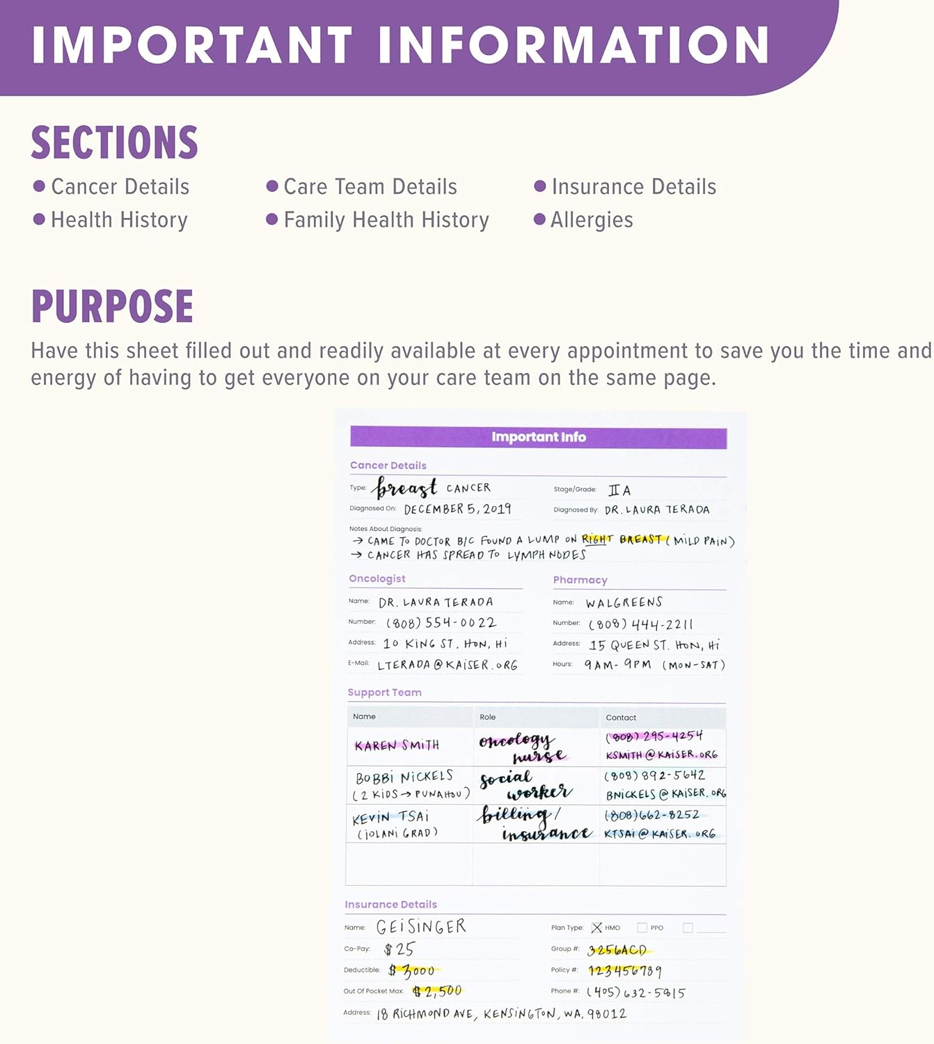 CanPlan Cancer Planner - A Planner Made for Cancer Patients and Caregivers, Best Cancer Gifts for Women and Men, Breast Cancer Gift, Cancer Journal, Undated Cancer Organizer