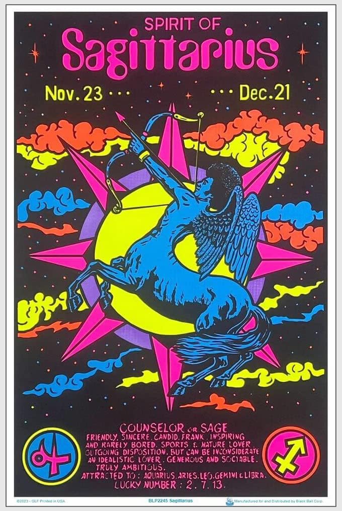 Sagittarius Zodiac Sign - Laminated - Blacklight Poster - 23.5" x 35.5"