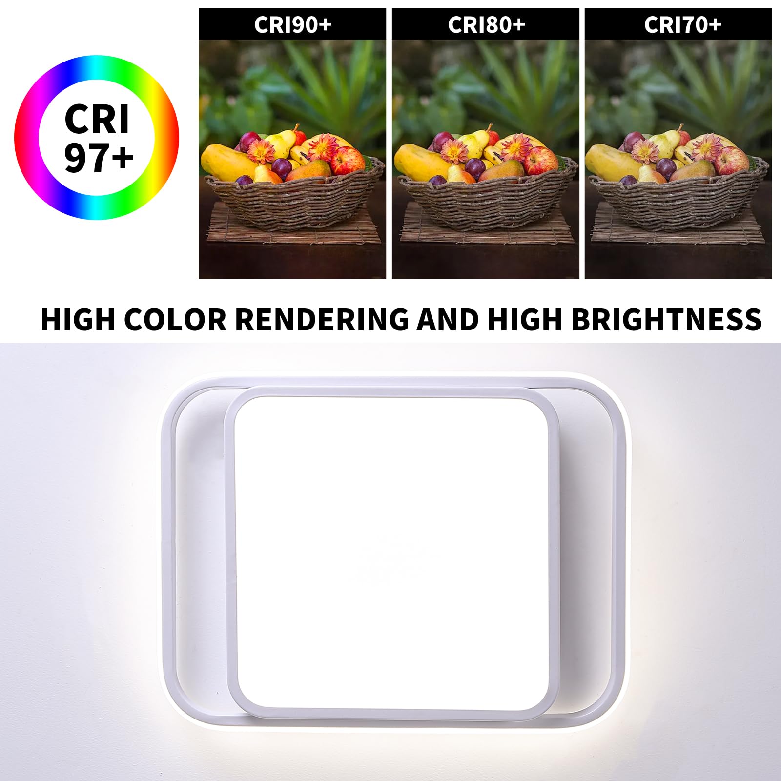 Naroume Modern Smart LED Ceiling Lights Dimmable LED Ceiling Lamp with Remote Control Acrylic Flush Mount Ceiling Lighting Fixtures for Living Room Kitchen Dining Room (4-32) x2W - Image 4