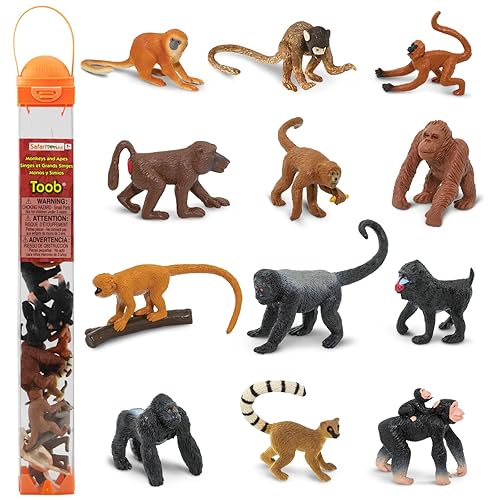 Safari Ltd. Apes & Monkeys TOOB - 12 Figurines: Baboon,