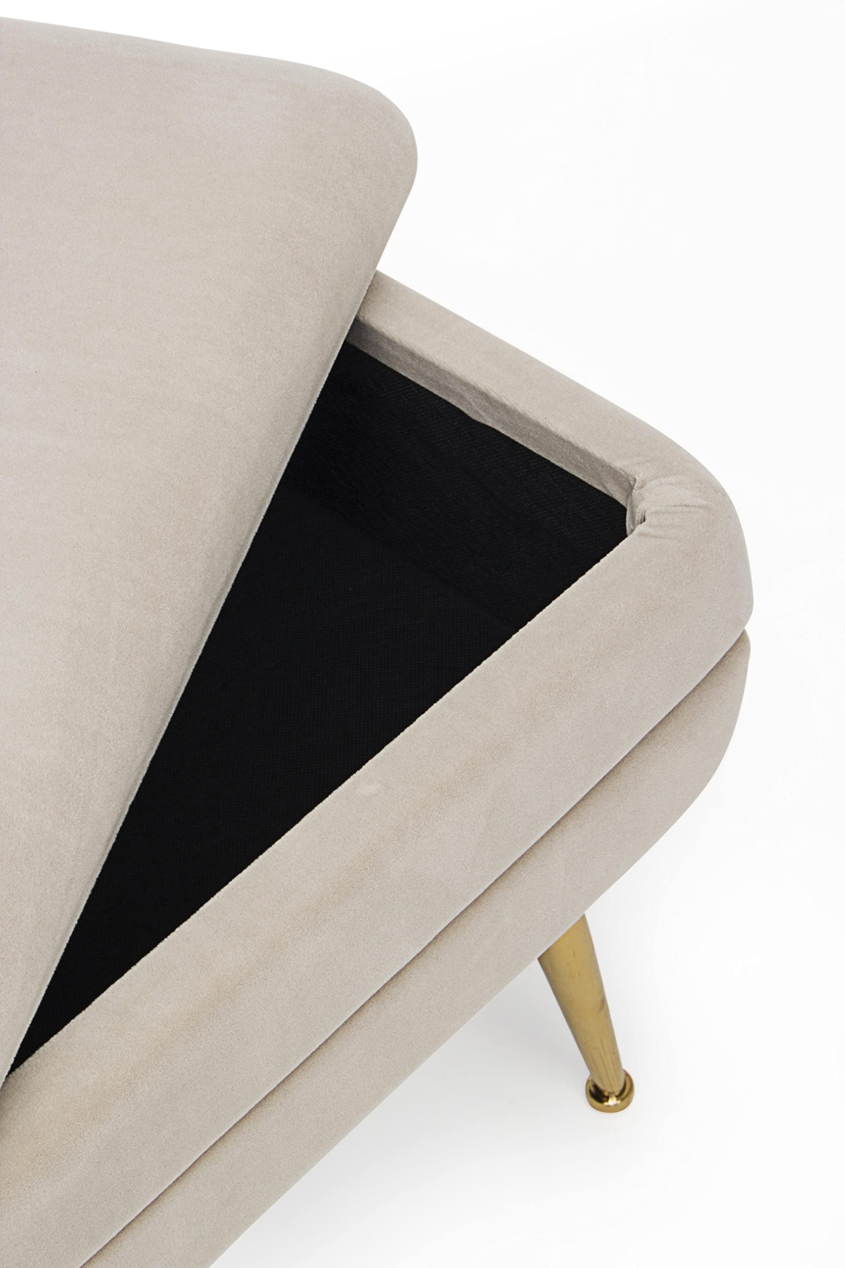 Fashion Commerce - Banco contenedor Pavlina, Beige, 80 x 38 x 42 cm