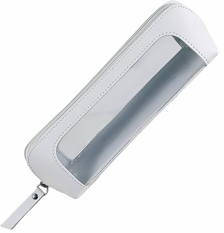 Necessaire transparente para pincéis de maquiagem Muswelf, branca, 20,07 x 6 x 7,01 cm, Modelo C4