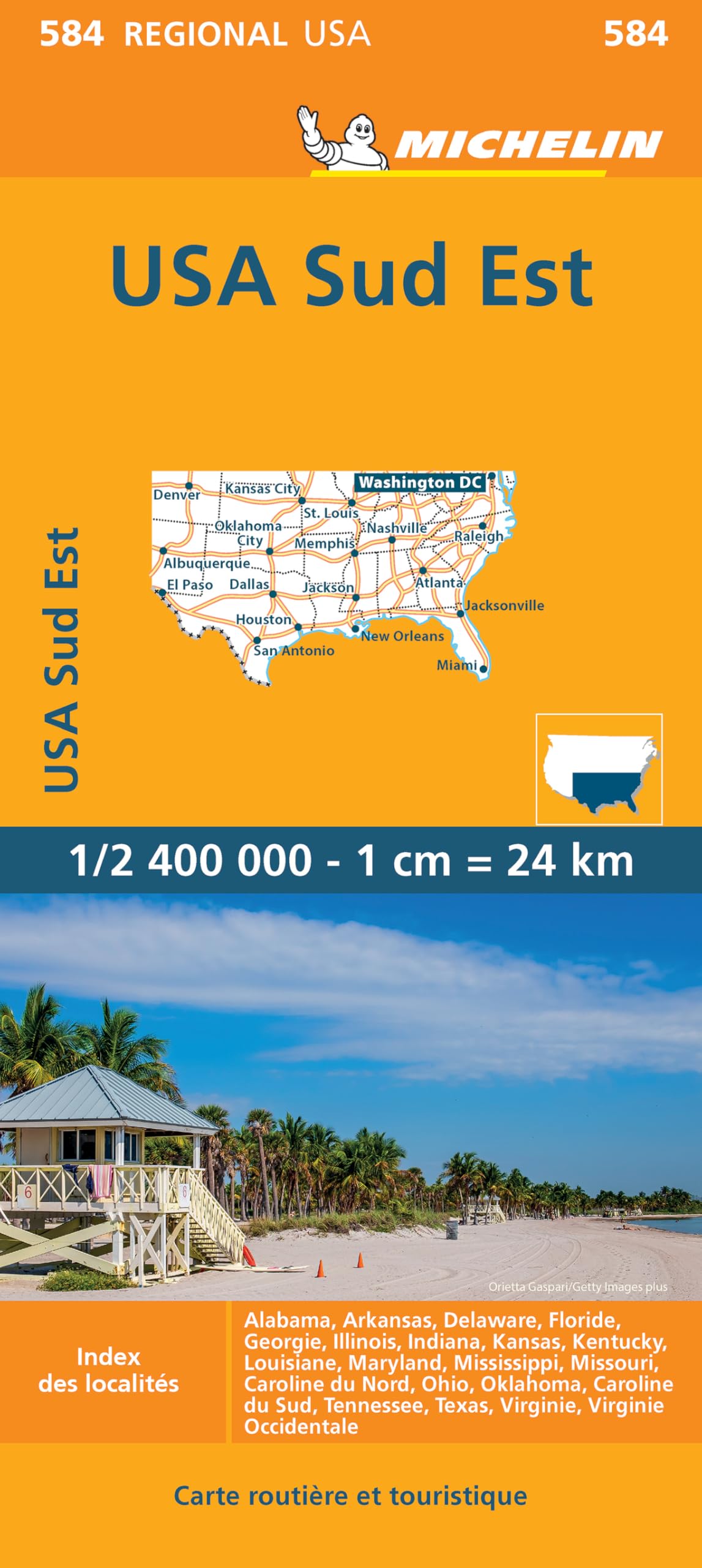 Usa South-East (584) (Carte routière et touristique)