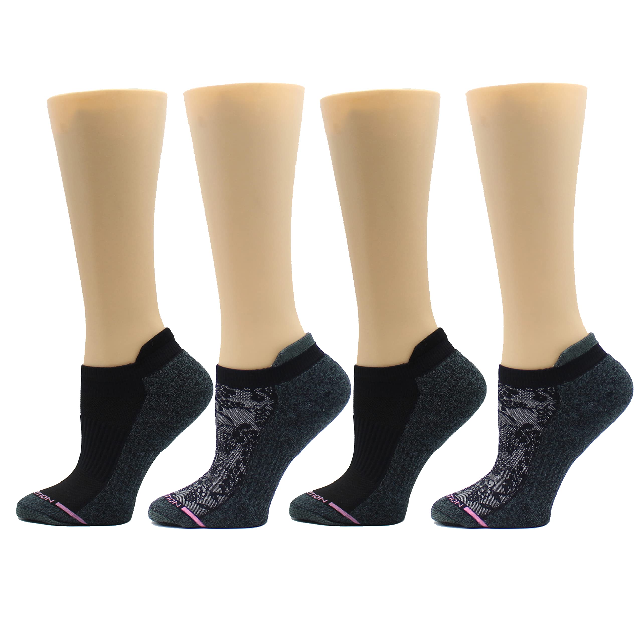 Dr. Motion 4 Pairs Compression Socks for Women, Low Cut Ankle