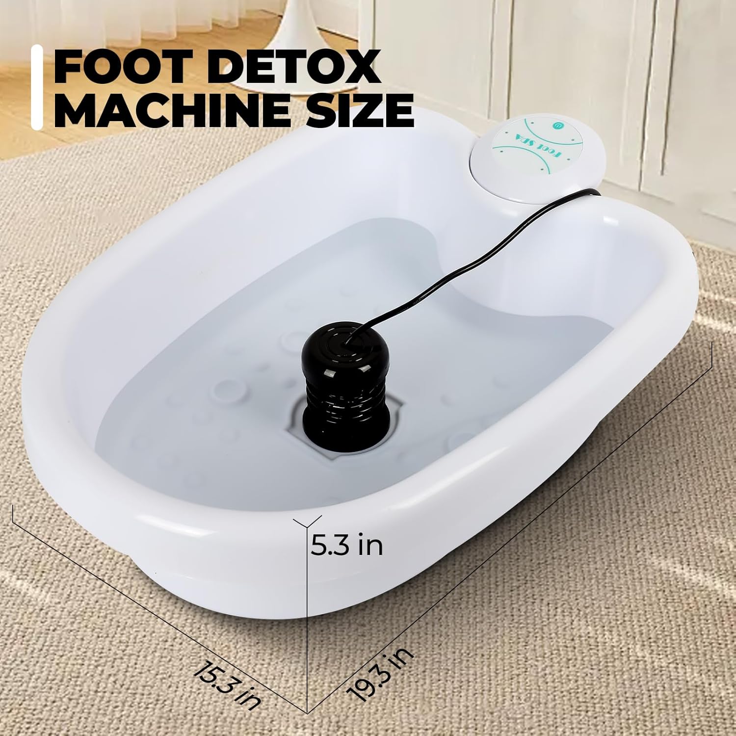GCCSJ Detox Foot Bath Machine，Ionic Foot Bath Detox Machine Set，Deep Cleansing Ionic Foot Bath，Promote Blood Circulation & Improve Sleep Quality，Comes with 50 Disposable Pads，2 Ion Arrays