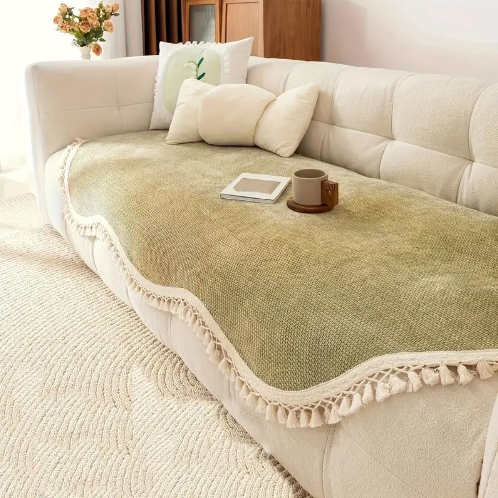 Chenille, Soft Furry Washable Plush Thick Chenille Pet Furniture Protector, Non-Slip, Modern Home Decor Couch Protector