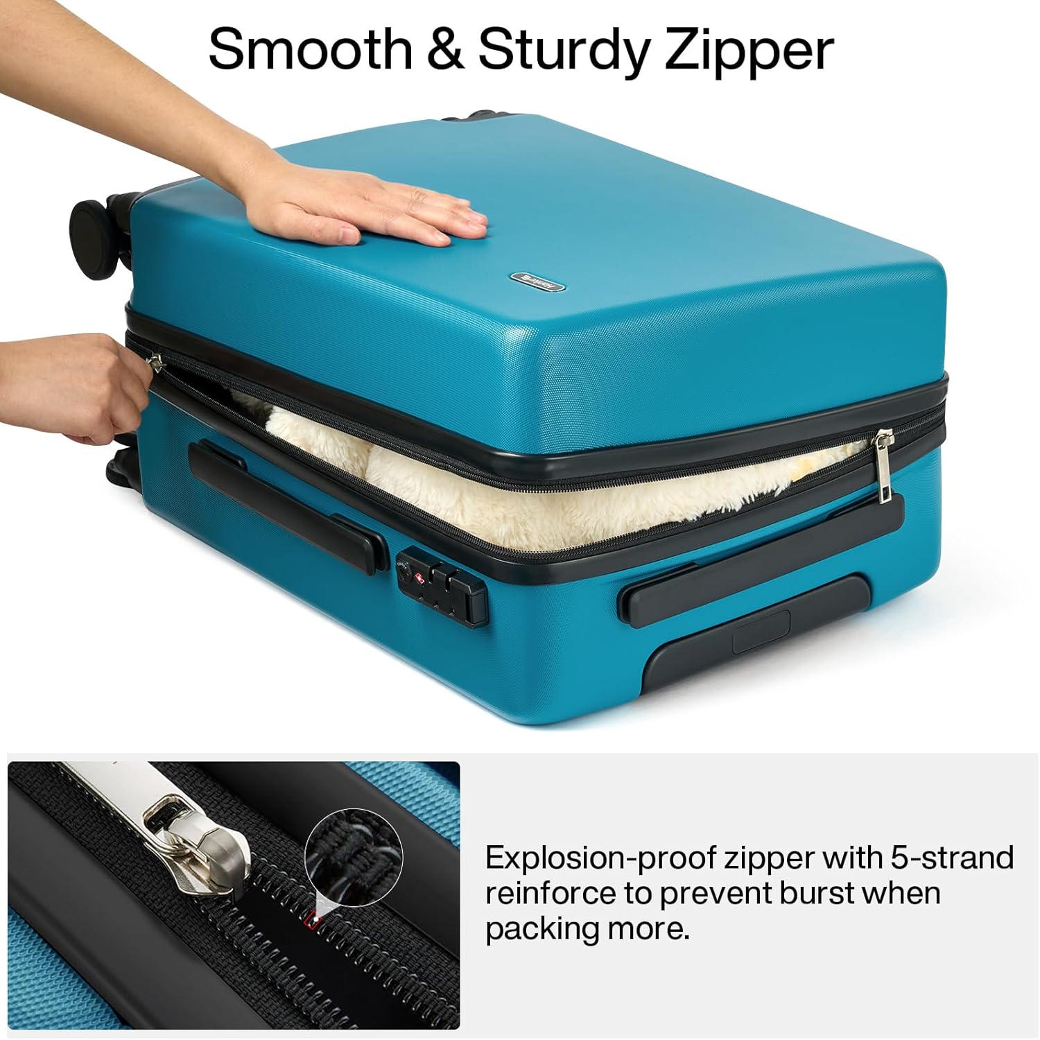 Hanke Hardside Carry-On Luggage 22x14x9 Airline Approved, 20 Inch Hard Shell Suitcases with Spinner Wheels, PC Hardshell Small Rolling Suitcase for Women Men with Tsa Lock(Caribbean Blue) - Image 10