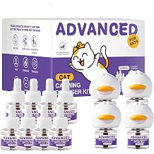 Cat Calming Diffuser Kit with 4 Diffusers & 8 Refills 48mL Each, Cat Pheromones Calming Diffuser for Cat Anxiety Relief, Stress Reduction & Behavior Support, 30-Day Refills, Suitable for All Cats