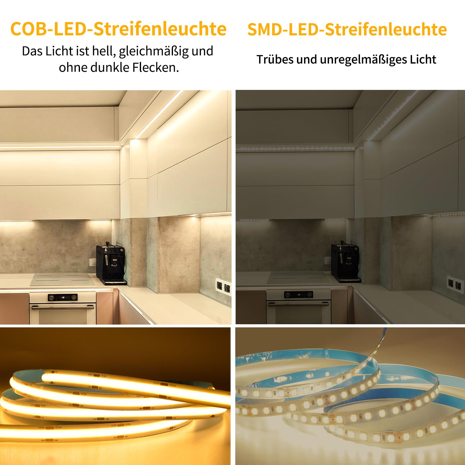 Yeewhale Cob Ledstrip, 15 m, met afstandsbediening, app-bediening, DC24 V, 3000 K, warm wit, flexibele dimbare COB-ledstrip, geschikt voor slaapkamer, kamer, kast, doe-het-zelf decoratie Yeewhale Cob Ledstrip, 15 m, met afstandsbediening, app-bediening, DC24 V, 3000 K, warm wit, flexibele dimbare COB-ledstrip, geschikt voor slaapkamer, kamer, kast, doe-het-zelf decoratie