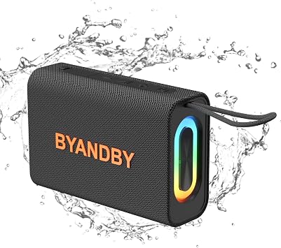 BYANDBY Speaker, Portable Wireless Bluetooth Speakers, Wireless Stereo Pairing, 10W Stereo Sound, BT 5.3, Bassup, Electronics for Home, Shower, Outdoors, Travel1PCS, Black