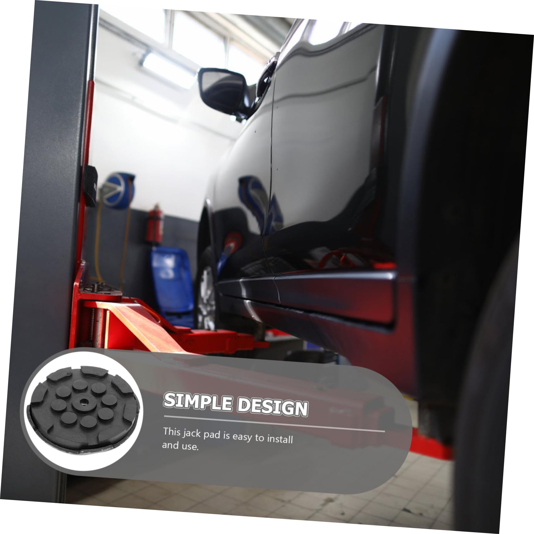 SHINEOFI Protezioni per Adattatore Martinetto Idraulico, Tamponi Accessori per Sollevatore, Design Orizzontale, in Gomma e Acciaio, 3 Ton