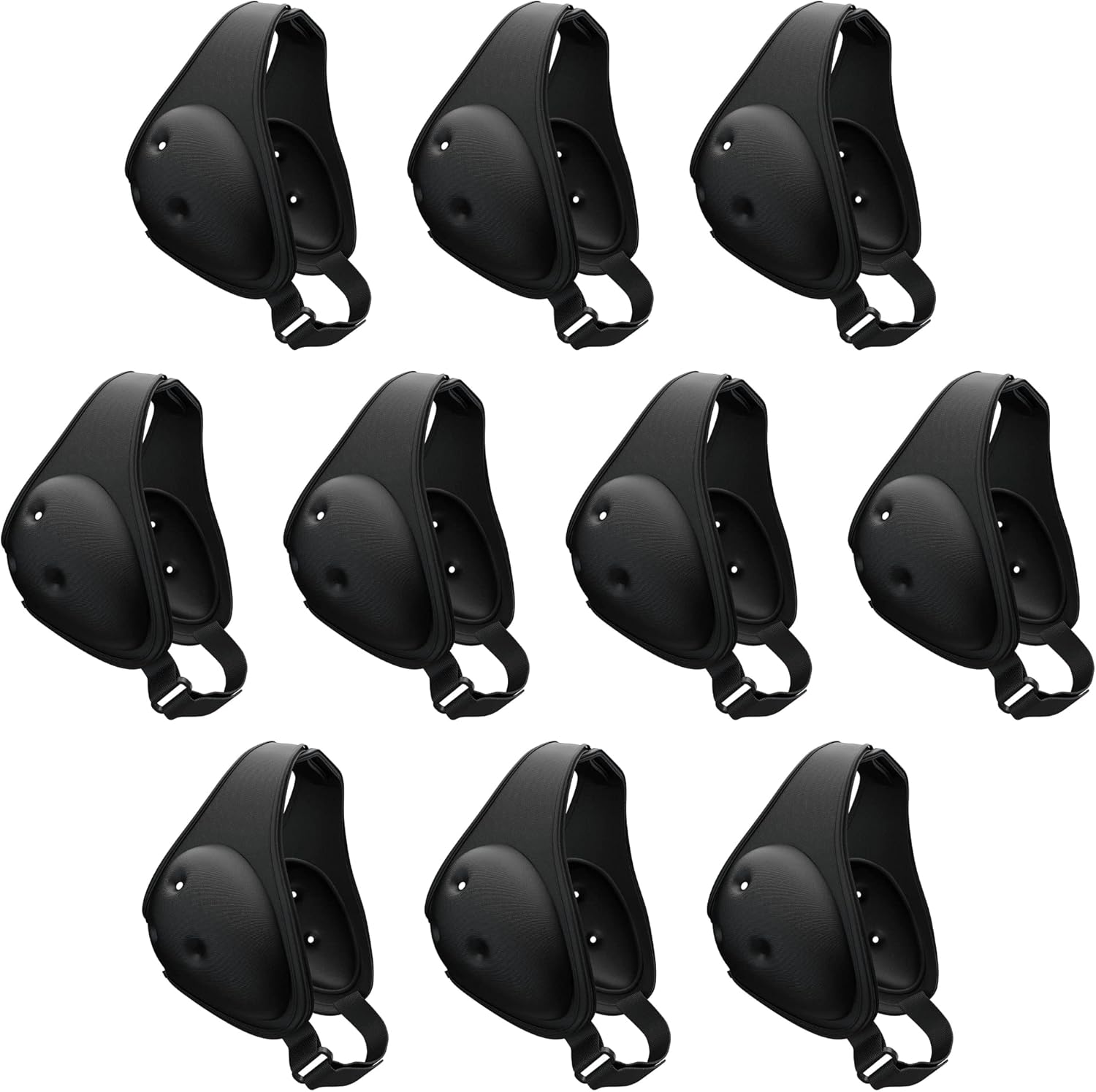 Great Call Athletics | 10 Pack | Black Wrestling Headgear Earguard | Adult Soft Grappling Head Gear | Adjustable Ear Guards MMA