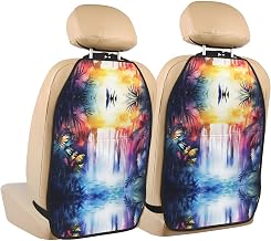 Rainforest waterfall Printed Car Seat Kick Protector, Child Kick Protection Mat, Car Interior Storage Mat